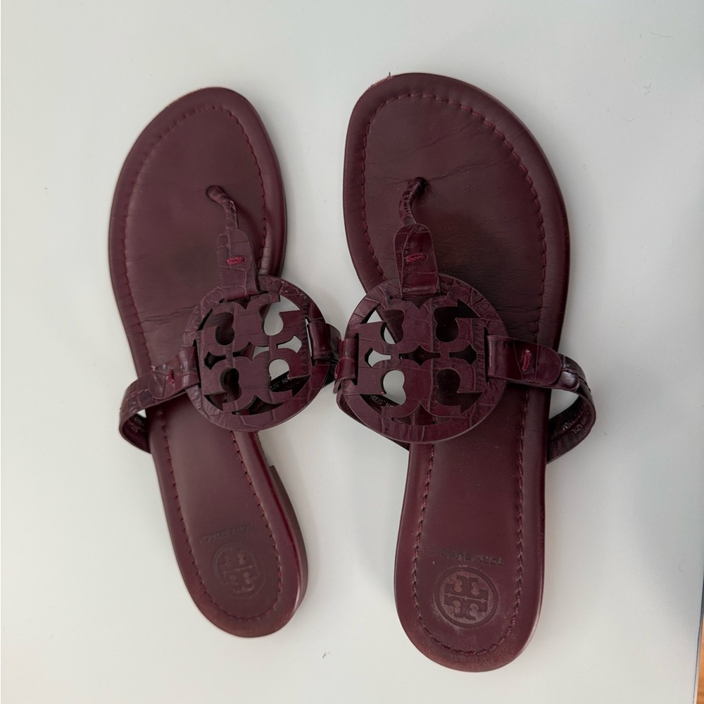 Burgundy Tory Burch sandals